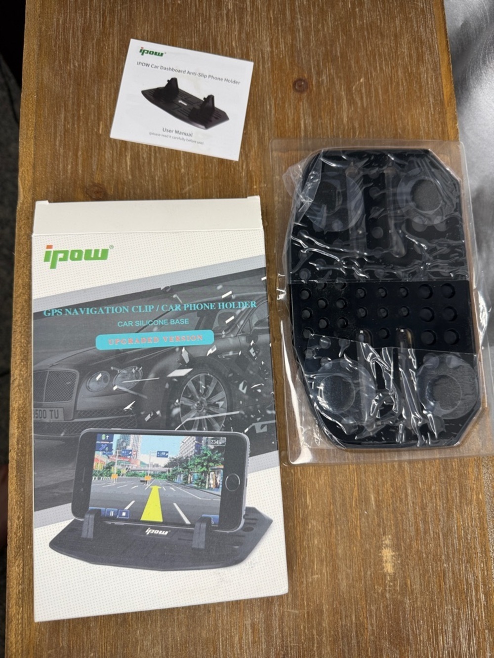 ipow Car Dashboard Anti Slip Phone Holder Silicone Base GPS Navigation Clip